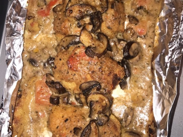 Ham and Mozzarella stuffed Chicken